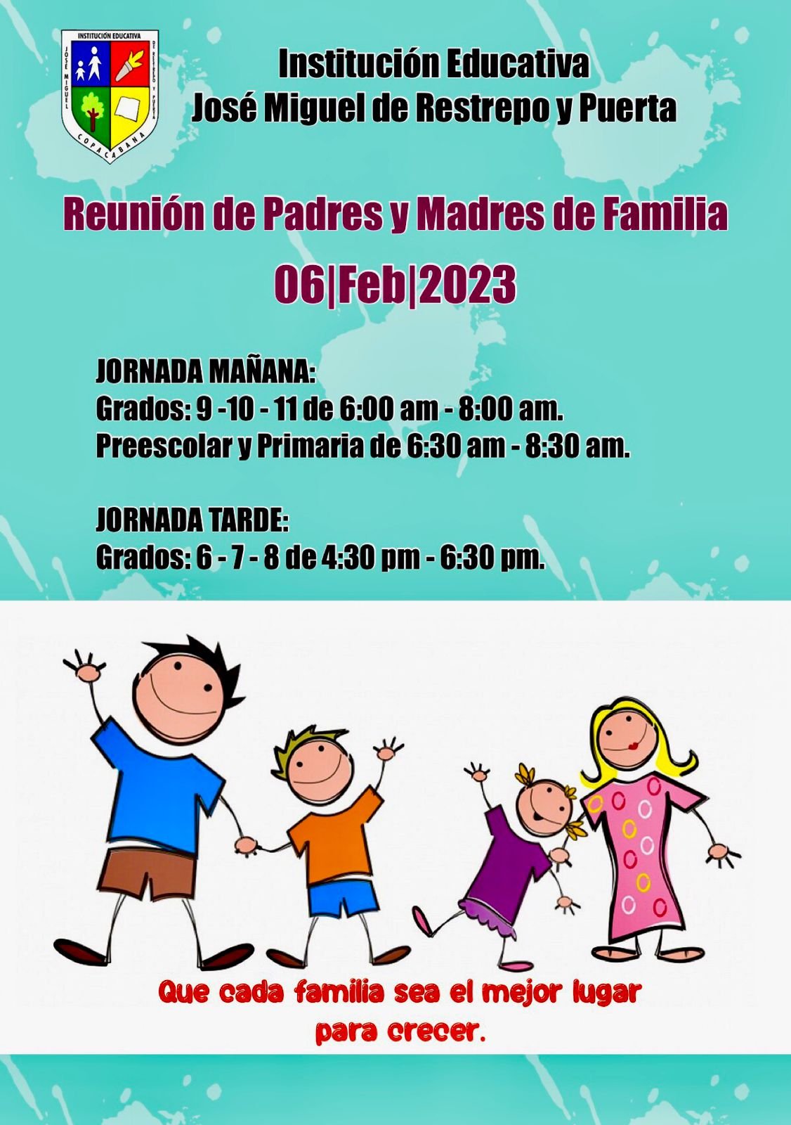 REUNIÓN PADRES DE FAMILIA – I.E. JOSE MIGUEL DE RESTREPO Y PUERTA